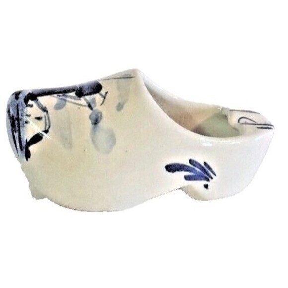 Vintage Delft Holland Windmill 3 pc Set Boot Shoe & Nappy Dish - Picture 3 of 5